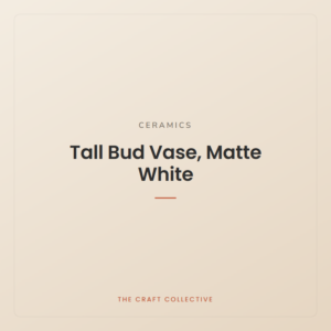 Tall Bud Vase, Matte White